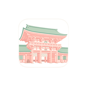 MINIMAL SILHOUETTE ICON –神社 楼門/ Shrine / Simple / Color