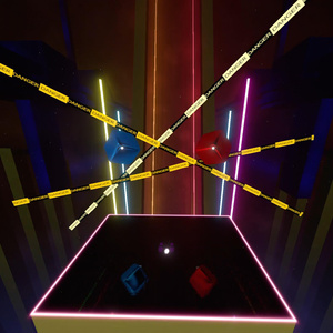 Danger Tape Beatsaber Custom Platform with Audiolink