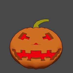 Low Poly Halloween Pumpkin Head (without body)  (VRM & GLB)