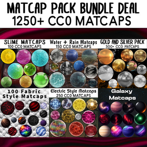 [40%OFF] 1250+ Matcap Bundle セット ❤️ CC0 商用利用可 ❤️ Pixel Place ❤️