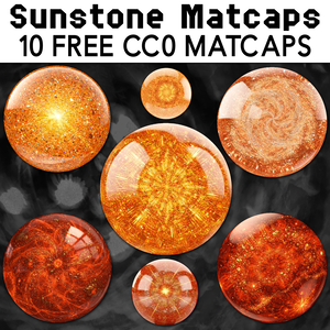 [無料] Sunstone Matcaps 🧡 CC0 商用利用可 🧡 Pixel Place 🧡
