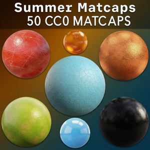 [無料] 50 Summer Matcaps 🧡 CC0 商用利用可 🧡 Pixel Place 🧡