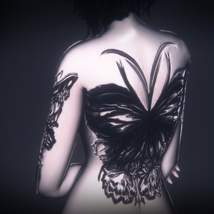 【8アバター対応】Butterfly of Sorrow Tattoo 缩略图 4