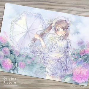 けいさま　原画　水彩　ラベンダー　その他9点 Lavender - 水彩【原画】