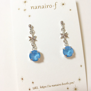 小さな星＊ブルースワロフスキーイヤリング・ピアス
