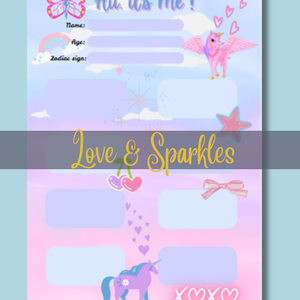 About Me Templates (Love & Sparkles)
