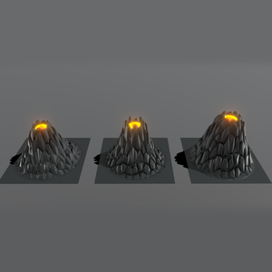 Volcanos Game Ready Lowpoly