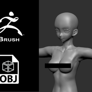 zbrush用　女性素体（アニメ風）