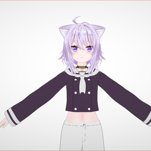  Sailor uniform for Nekomata Okayu  3D Model VRChat 3D Characters