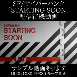 SF・サイバーパンク風「STARTING SOON」配信待機動画｜ループ対応・商用利用可