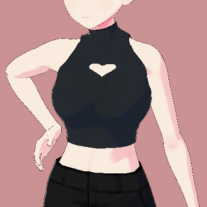 heart cut out shirt black or white