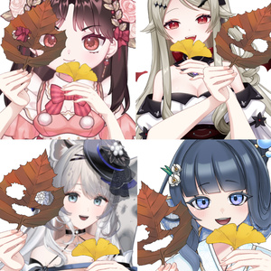 【Vtuber素材】落ち葉のお面を持つ素材−高画質＋商用利用権-