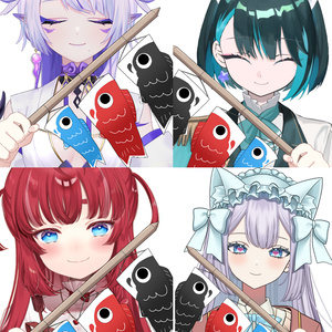 【Vtuber素材】小さな鯉のぼりを持つ素材【高画質＋商用利用権】