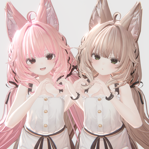 【16アバター対応 VRC Hair】 ふわりんツインテール