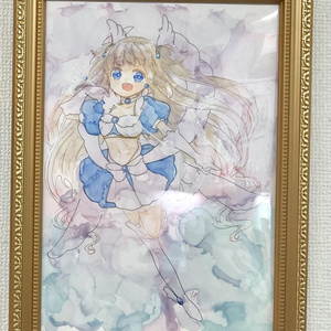 手描きイラスト オリジナル 「花海の人魚」 原画 創作 女の子 手描きイラスト オリジナル 「花海の人魚」 原画 創作 女の子