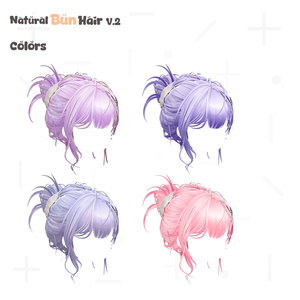 Natural Bun Hair [v2]🦡【10アバター対応】 缩略图 15