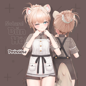 Natural Bun Hair [v2]🦡【10アバター対応】 缩略图 2