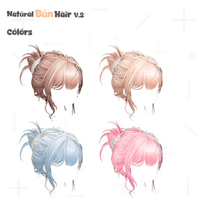 Natural Bun Hair [v2]🦡【10アバター対応】 缩略图 16