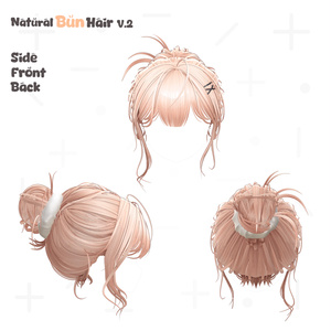 Natural Bun Hair [v2]🦡【10アバター対応】 缩略图 13