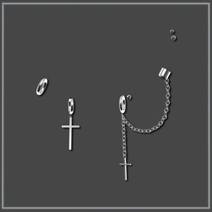 【7アバター対応】cross chain earrings 缩略图 3