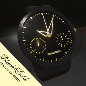 Mechanical Watch "Black&Gold" for VRChat - Works without OSC!