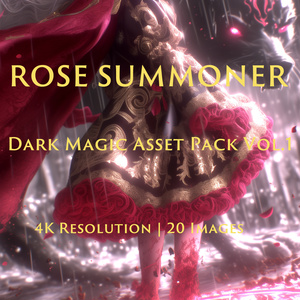 [ValkyrieSaga] Rose Summoner & Dark Magic - Gothic Fantasy / 薔薇の召喚士と闇の魔法・ゴシックファンタジー素材集【20枚/4K/商用可】