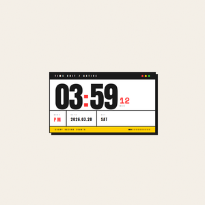[OBS Widget] HTML Digital Clock — Brutalist 🧱