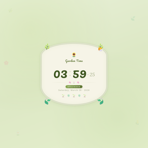 [OBS Widget] HTML Digital Clock — Cottagecore 🌼