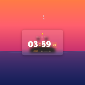 [OBS Widget] HTML Digital Clock — Tropical 🌺