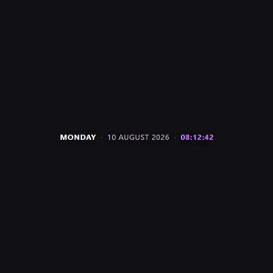 Minimal Clock Widget — Banner | OBS Browser Source Overlay