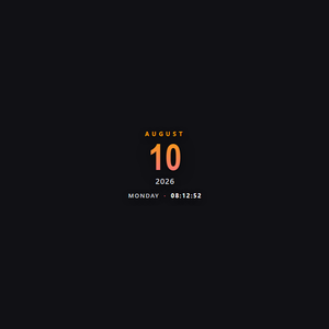 Minimal Clock Widget — Big Date | OBS Browser Source Overlay