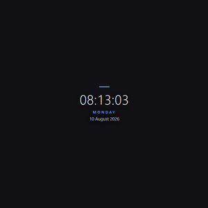 Minimal Clock Widget — Center | OBS Browser Source Overlay