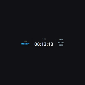 Minimal Clock Widget — Dashboard | OBS Browser Source Overlay