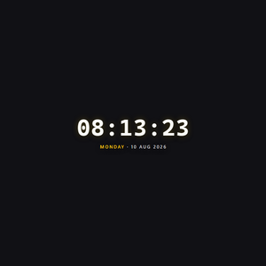 Minimal Clock Widget — Digital | OBS Browser Source Overlay