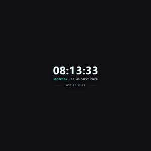 Minimal Clock Widget — Dual | OBS Browser Source Overlay