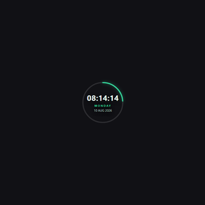 Minimal Clock Widget — Ring | OBS Browser Source Overlay