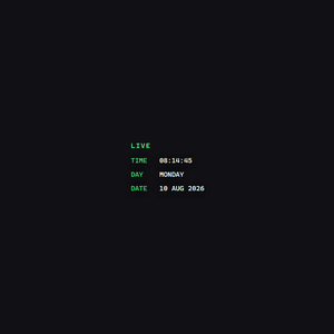 Minimal Clock Widget — Terminal | OBS Browser Source Overlay