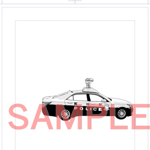 パトカー・⑥・赤色灯昇降・右向き