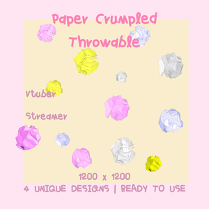 紙くず投げ（投げられる）｜VTuber＆配信対応 | Paper Crumpled Throw (Throwable) | VTuber & Streaming Compatible