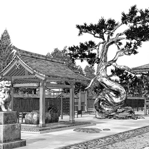 漫画背景　神社03