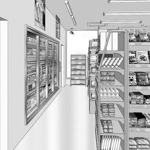 漫画背景　コンビニ内観08