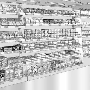 漫画背景　コンビニ内観11