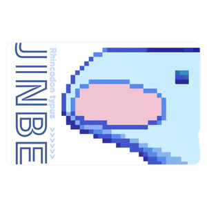 せまりくるジンベエのICカードステッカー