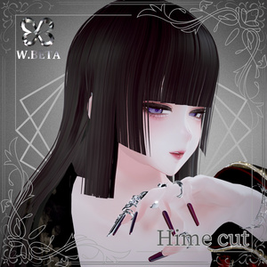 【VRC想定】3Dヘアモデル　Hime cut