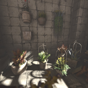 3Dモデル「薄汚れた鉢植えセット0」