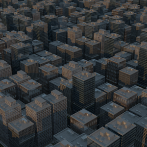 [3Dモデル]ローポリ建物セット low poly building set