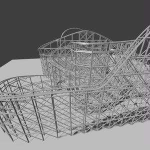 ジェットコースター ビークル付き 3Dモデル アニメーション付き RollerCoaster 3DModel with Animation