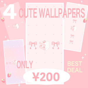 ショートケーキ壁紙４枚セット/Strawberry Shortcake Wallpaper Pack