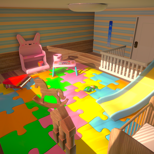 【3Dモデル】子供部屋アイテム24個セット+おまけピエロアバター