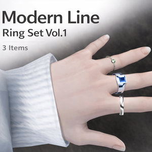 【汎用指輪無料】Modern Line – Ring Set Vol.1【3点セット】